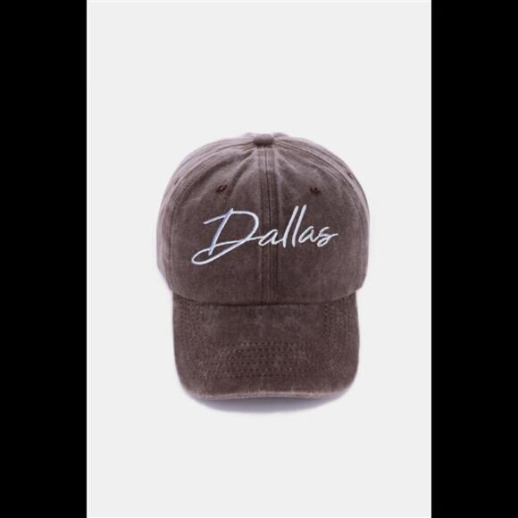 Zenana Washed DALLAS Embroidered Baseball Cap - Picture 5 of 10